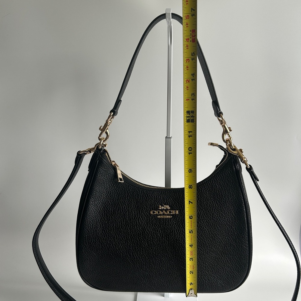 Coach Teri Hobo Black Pebbled Leather Shoulder Bag Excellent - Picture 10 of 11